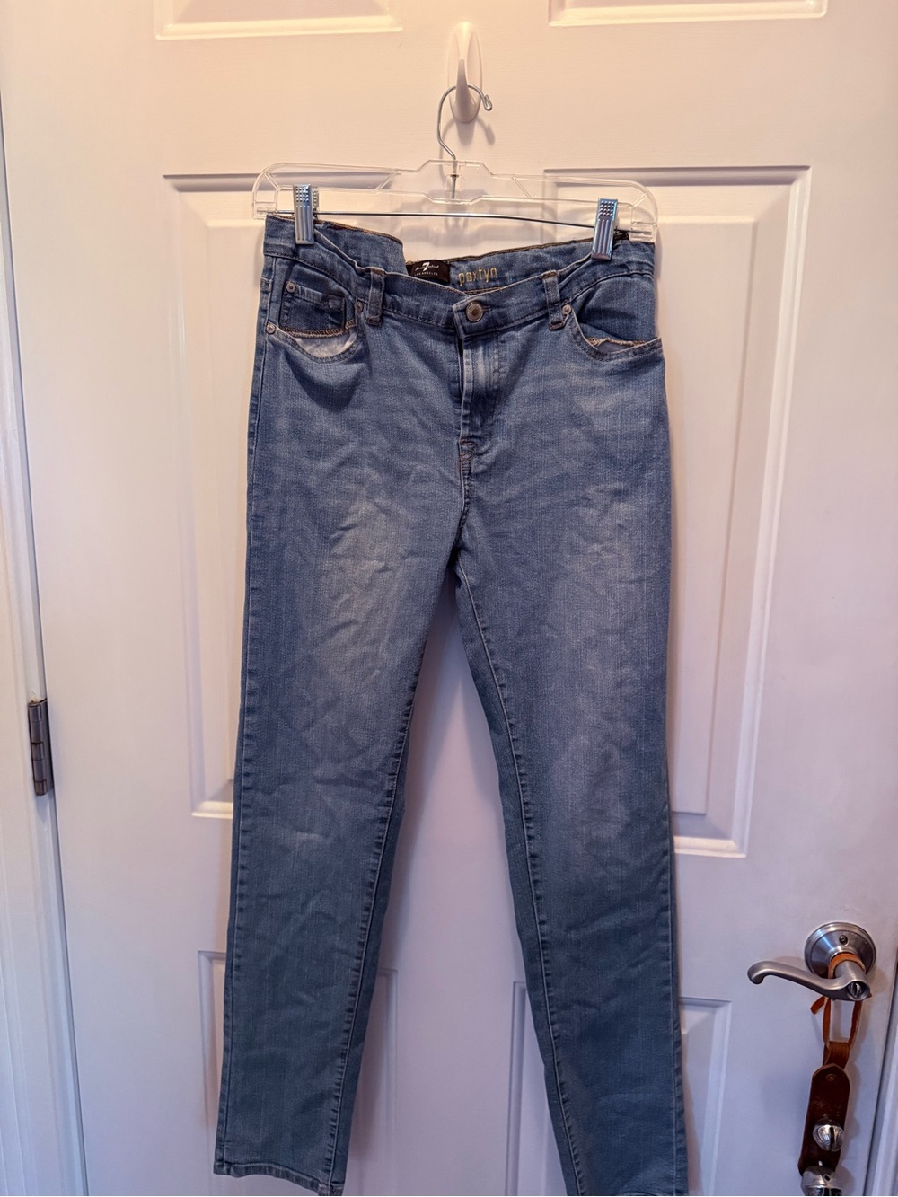 7 for all man kind girls Light Wash Straight Leg Jeans size 16 inseam 30”
